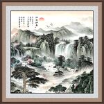 迎客松国画黄山