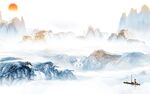 高档 中式新款山水 tif分层