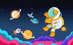 卡通星空宇航员