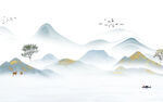 大气 中式山水背景 TIf分层