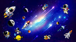 卡通流星星空