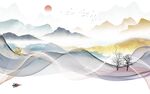 客厅 新品爆款山水 TIf分层