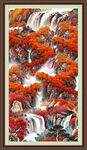 竖幅山水画 