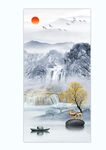新中式玄关山水画
