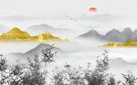 竹子山水画