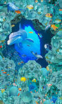 海洋世界珊瑚海豚3D地板