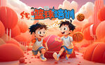 篮球培训壁画设计背景墙