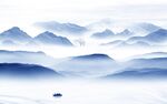 客厅 高清中式山水 Tif分层
