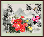 国画牡丹 