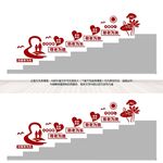 敬老院文化楼梯墙