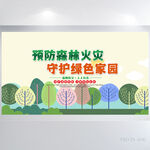 预防森林火灾守护绿色家园展板