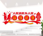 人民消防为人民消防标语文化墙