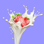草莓牛奶奶花喷溅分层图