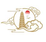 矢量中国风祥云花纹飞鸟中秋月亮