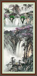竖幅山水画 