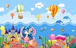 卡通可爱海洋世界美人鱼儿童房