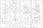 白描花瓶