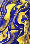 蓝金流体抽象背景