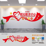 社区街道便民服务中心文化墙