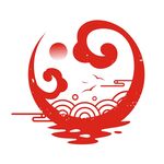 中式中国风山纹云纹飞鸟古典边框