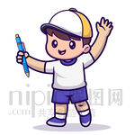 可爱卡通小男孩学习教育