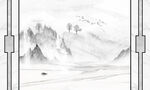 意境山水画背景墙