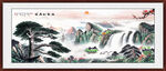 迎客松江山如画山水图