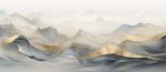 禅意水墨书法山水画