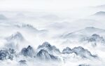 高山流水山水背景墙