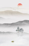 新中式水墨山水画