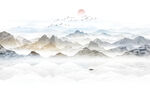 现代山水沙发客厅背景墙