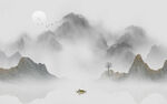 新中式意境水墨山水画