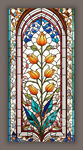 蒂凡尼教堂彩晶彩绘百合玻璃图案