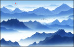 水墨山