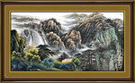 招财山水画 