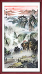 竖幅国画山水画