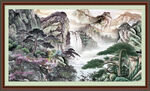 聚财山水画 
