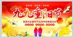 大气精美九九重阳节活动展板舞台
