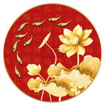 圆形连年有余装饰画