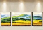 大卫巨人山客厅三联挂画图片