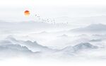 新中式山水背景墙