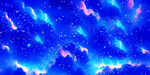 蓝色唯美星空星云