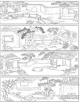 白描古建图 