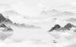 简约 中式灰山水画 Tif分层
