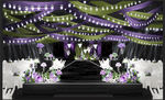 紫绿色婚礼宴会厅效果图