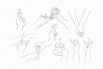 手绘牵手矢量