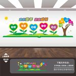 卡通动物幼儿园形象文化墙背景墙