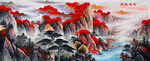 鸿运当头山水画