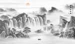 新中式山水壁画