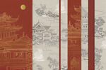 新中式背景墙合层图片